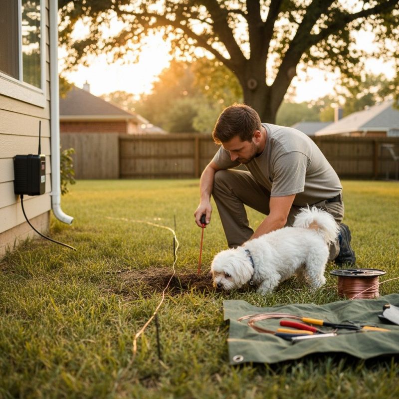 Pet Fence Installation detail